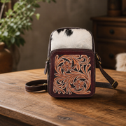 Sierra Cowhide Crossbody Bag | Hardwax Brown