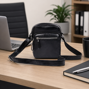 Handcrafted Genuine Leather Crossbody Sling Bag – Midnight Onyx Edition