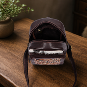 Sierra Cowhide Crossbody Bag | Hardwax Brown