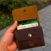 Handcrafted Leather Wallet – Double Pouch, Slim Design