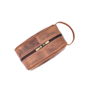 Vintage Leather Toiletry Bag | Rustic Brown