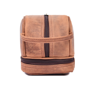 Vintage Leather Toiletry Bag | Rustic Brown