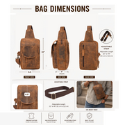 Vintage Leather Sling Bag Flap Style | Hunter Tan
