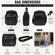 Handcrafted Genuine Leather Crossbody Sling Bag – Midnight Onyx Edition