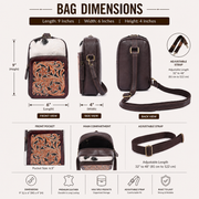 Sierra Cowhide Crossbody Bag | Hardwax Brown