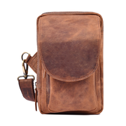 Vintage Leather Sling Bag Flap Style | Hunter Tan