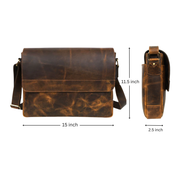 Husdon Leather Messenger Bag - Saddleback