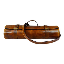 Oklahoma Leather Chef Knife Roll 16 Slot - Chestnut