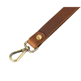 Genuine Top-Grain Leather Lanyard – Vintage Brass Clip