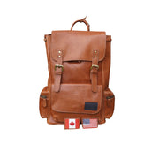 Canada Flag Patch Tolredo Leather Travel Backpack