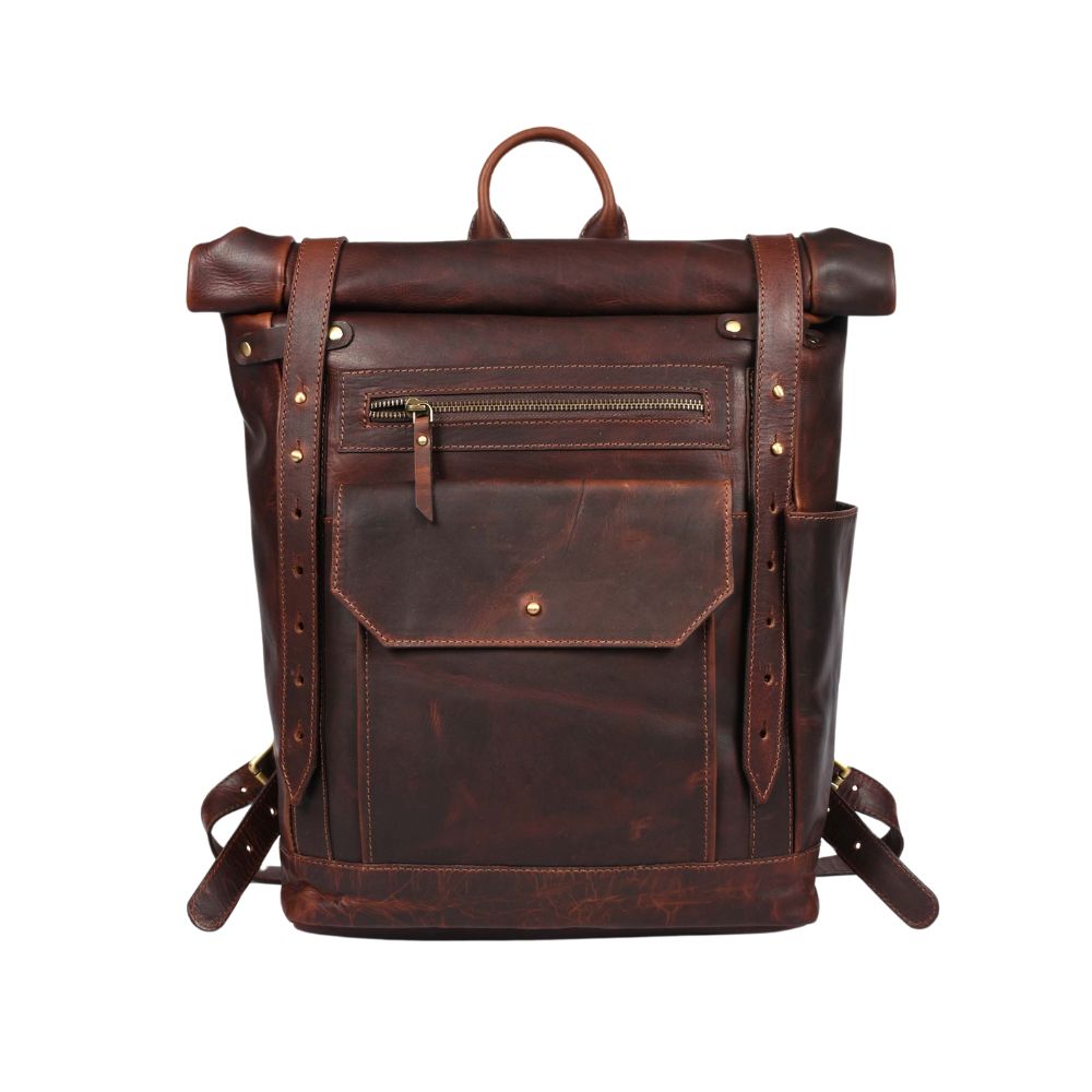 Rockies Leather Travel Backpack Walnut by Tolredo Leather