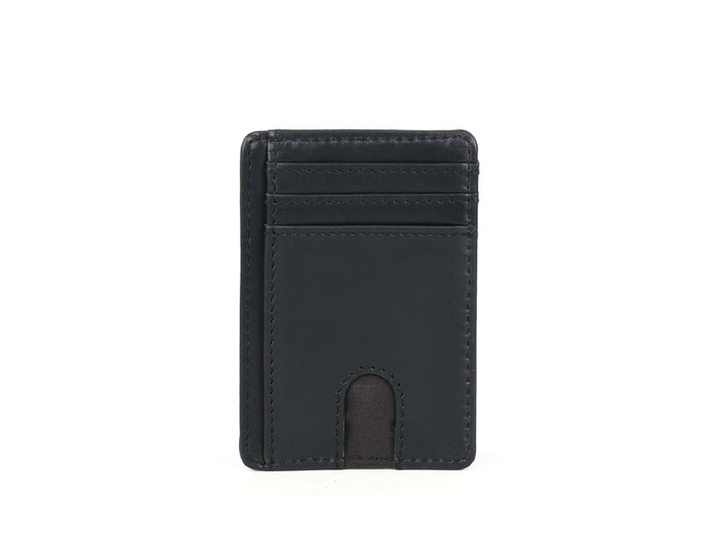 Peoria Leather RFID Blocking Minimalist Wallets - Raven Black