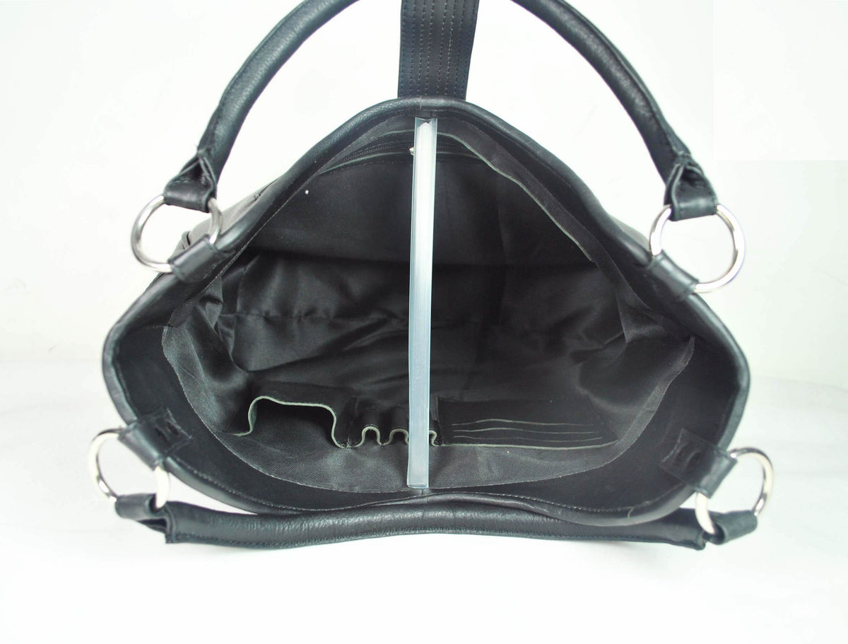 Revelstoke Leather Handbag - Raven Black