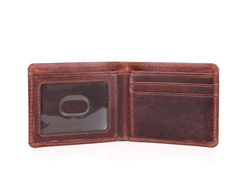 Tolredo Leather Rfid Blocking Mens Wallet - Walnut Brown
