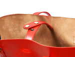 Leather Tall Tote HandBag - Stressed Brown