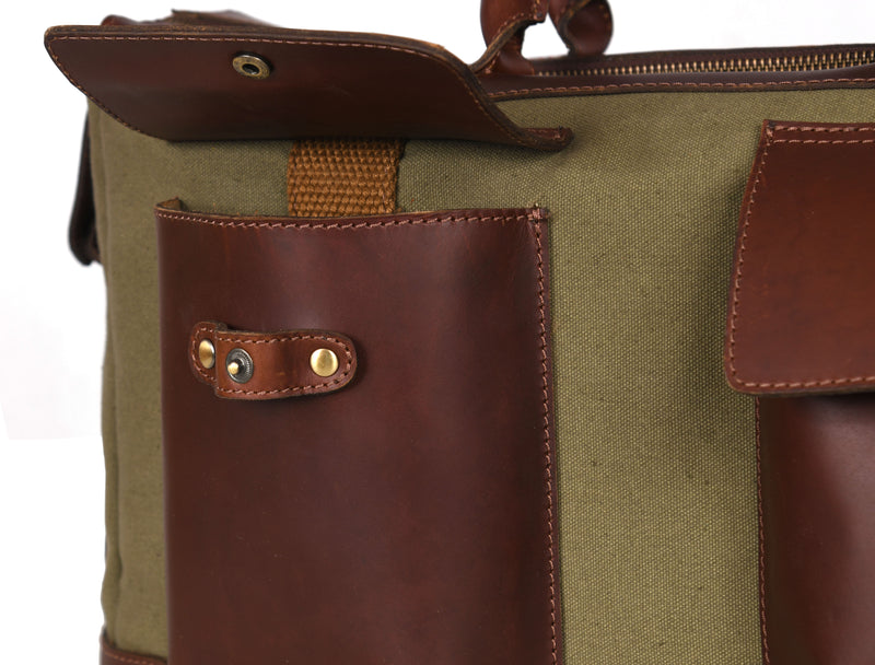Salinas Leather Canvas Travel - Green