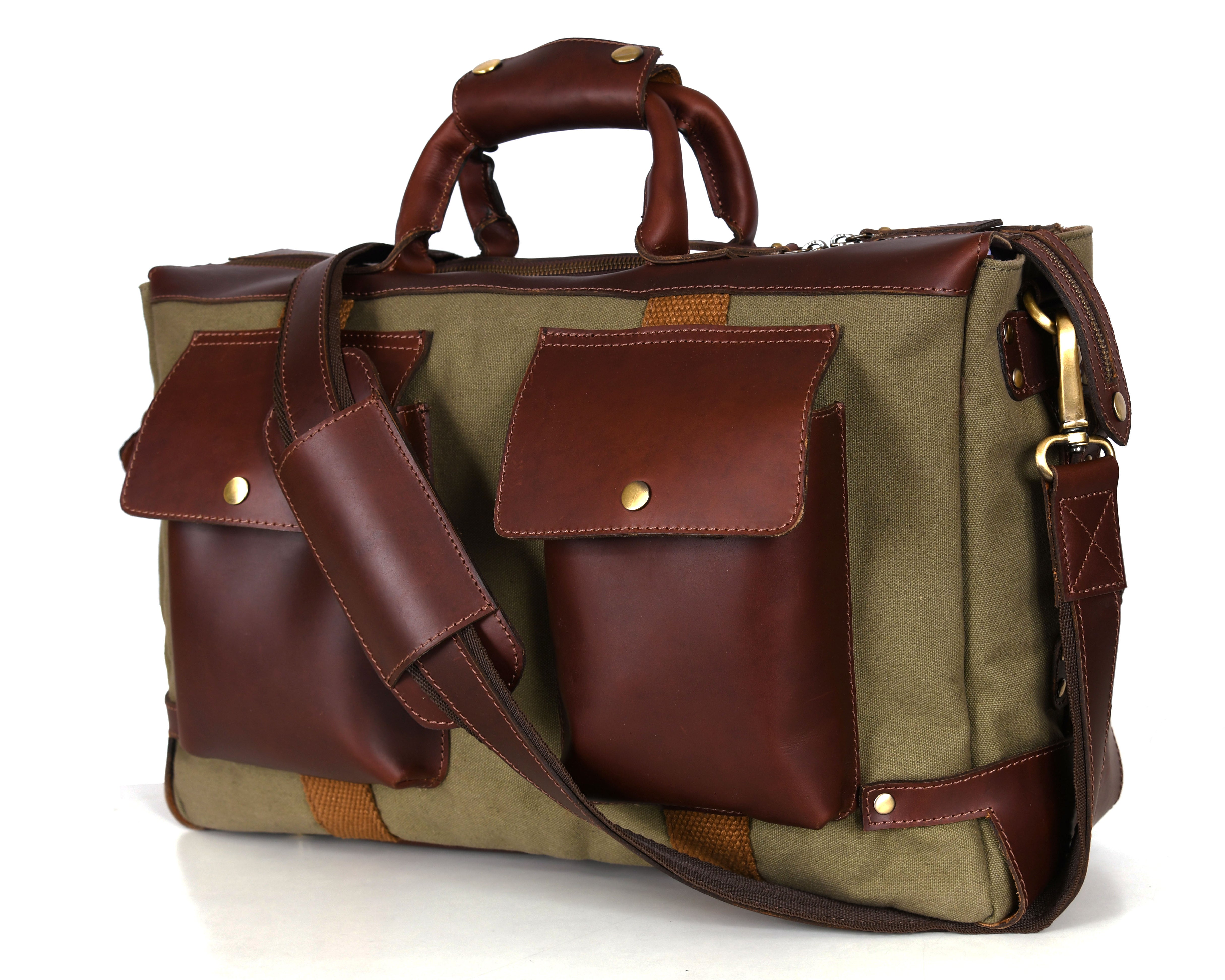 Salinas Leather Canvas Travel - Green