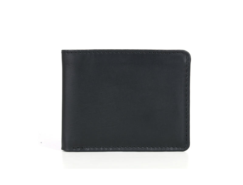 Leather RFID Blocking Mens Wallet - Raven Black