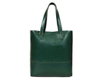 Leather Tall Tote HandBag - Stressed Brown