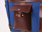 Eugene Leather Canvas Travel Bag - Olive Green, Persian Blue , Camel, Moss Green
