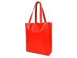 Leather Tall Tote - Red