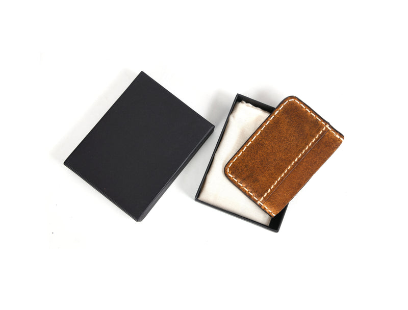 Spokane Leather RFID Blocking Pouch Wallet - Walnut Brown