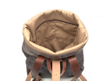 Trenton Leather Canvas Travel Backpack - Anchor Grey