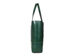 Leather Tall Tote HandBag - Stressed Brown