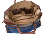 Salinas Leather Canvas Travel Bag -  Persian Blue