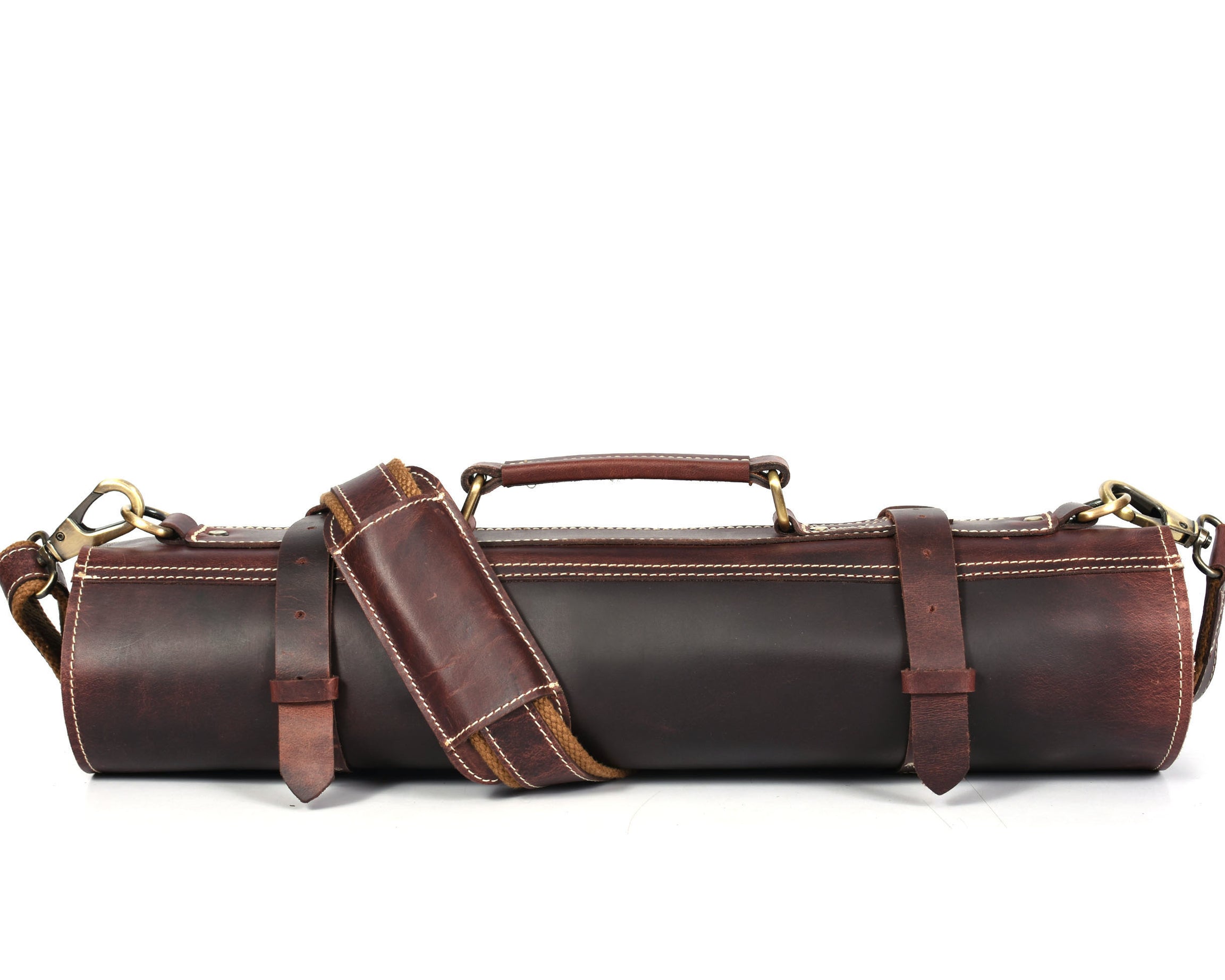 Bend Leather Chef Knife Roll 10 Slot - Walnut Brown