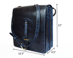Memphis Leather Cross body Shoulder Bag - Blue.