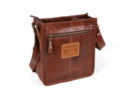 Leather Flight Crossbody Bag - Chestnut Brown