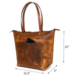 Cassidy Leather Tote - Caramel