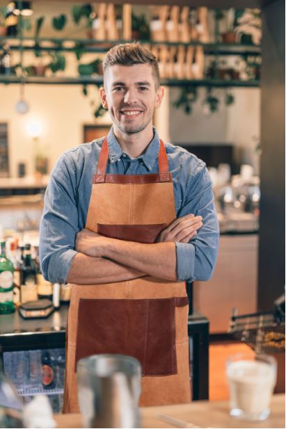 Florence Leather Suede Apron -  Saddle Brown