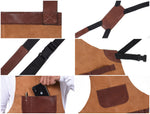 Florence Leather Suede Apron -  Saddle Brown