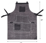 Arucas Leather Canvas Apron - Stress Grey