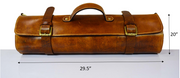 Oklahoma Leather Chef Knife Roll 16 Slot - Chestnut
