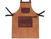 Genuine Leather Suede Apron -  Saddle Brown