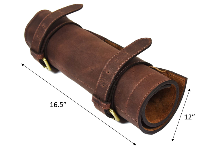 Amarillo Leather Chef Knife Roll 7 Slot -  Cinnamon Brown