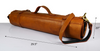 Leather Chef Knife Roll With Blue Suede Pouch 10 Slot - Tawny Brown