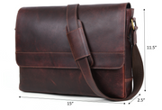 Borden Leather Messenger Bag - Walnut Brown