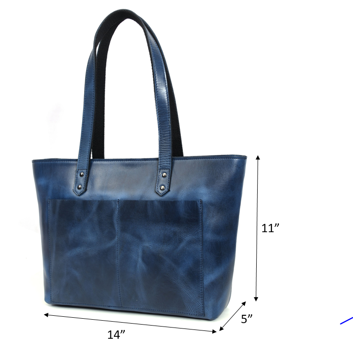Leather Myra Tote Bag - Abyss Blue