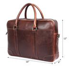 Leather Office Bag - Cinnamon Brown.