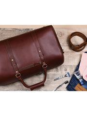 Trent Travel Bag – Premium European Cow Leather Duffle