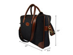 Provo Leather Canvas Portfolio Bag - Raven Black