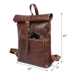 Chambly Leather Travel Backpack - Walnut Brown