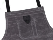 Arucas Leather Canvas Apron - Stress Grey