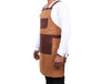 Florence Leather Suede Apron -  Saddle Brown