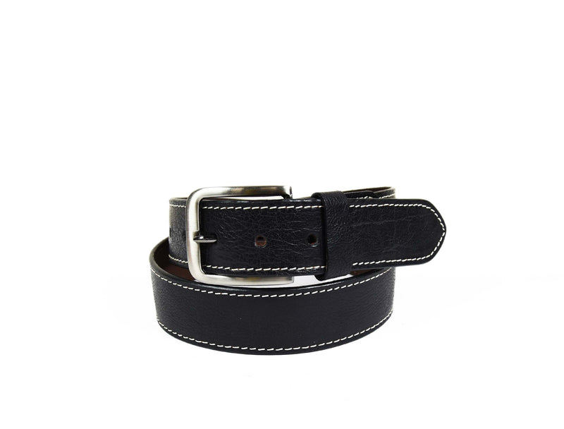 Tolredo Leather Belts for Men - Raven Black