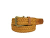 Tolredo Leather Woven Braid Belts for Men - Caramel